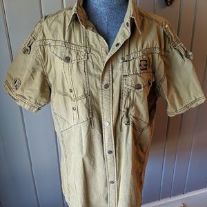 Khaki Short Sleeve Button Up